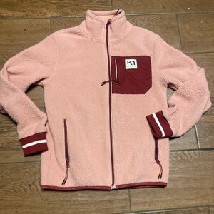 Kari Traa Women’s Pink Burgundy Full Zip Fleece Jacket Size XS